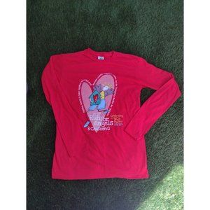 Run For Angels And Chicken Newnan Coweta Angel House Long Sleeve Red Tshirt